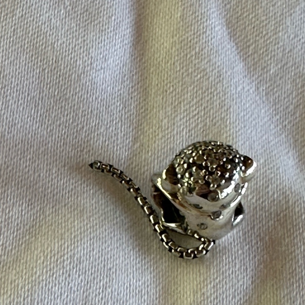 Pandora pave monkey charm green eyes accent flexible tail - Picture 3 of 5